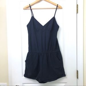 J. Crew Navy Blue Pinup Romper 100% Cotton